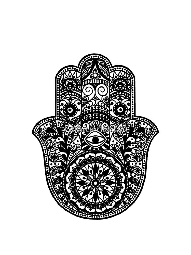 Black And White Hamsa by maryedenoa