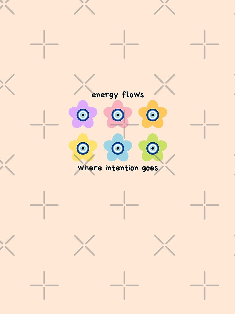 energy flows where intention goes - colorful evil eyes y2k flowers by Colorful-Inspo