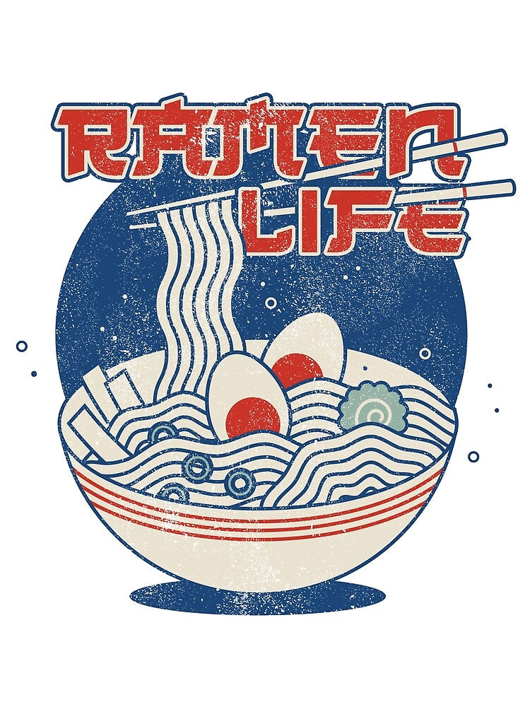Ramen Life Retro Japanese Noodle Bowl Design by Merch Mann