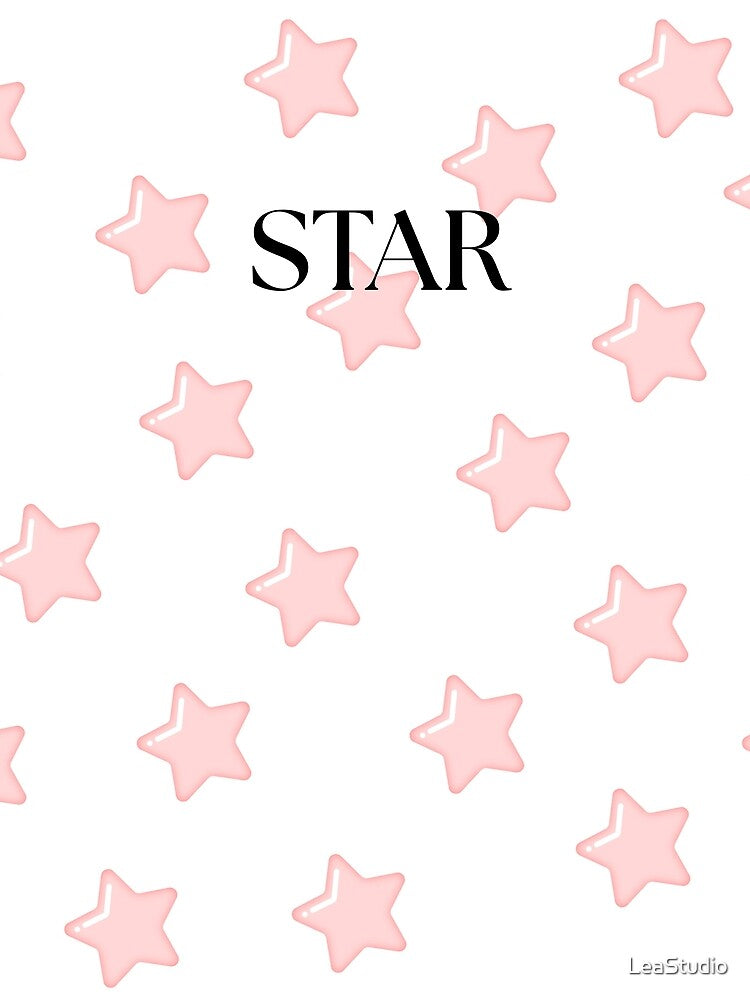 Pink Star Aesthetic - Dreamy "STAR" Minimalist Pattern by LeaStudio