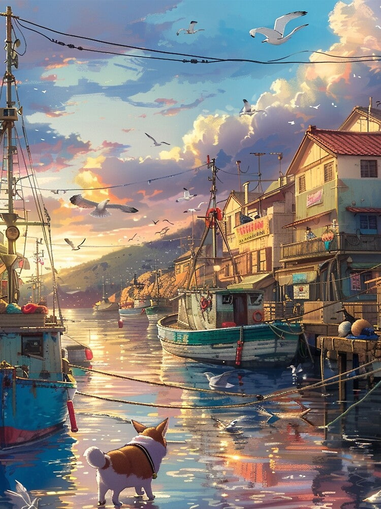 Corgi at the harbor by CorgiCuddle