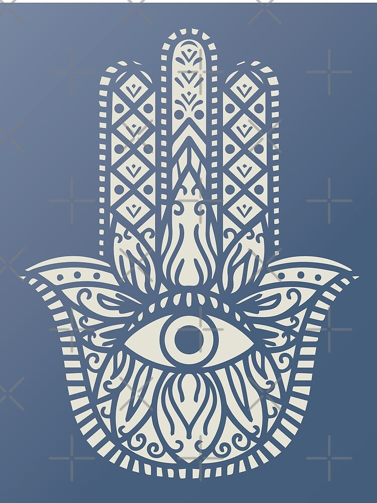 Blue Hamsa Hand by S Cube Design
