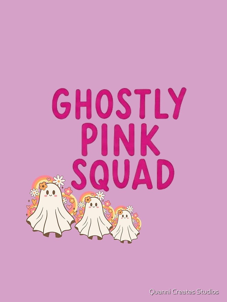 Ghostly Pink Squad: Ghost having fun by Quanni Creates Studios