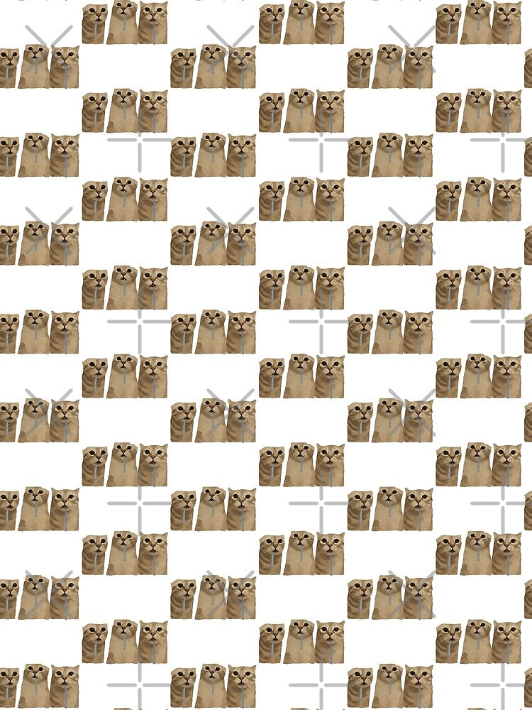 Triple Drooling Goofy Cats Meme (White) by CamilasPrints