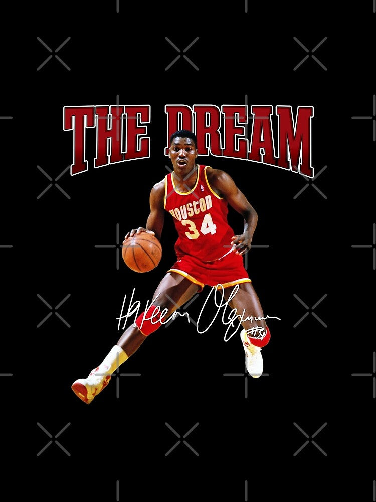 Hakeem Olajuwon The Dream Basketball Legend Signature Vintage Retro 80s 90s Bootleg Rap Style by Jonas Homenick ⭐⭐⭐⭐⭐(316)