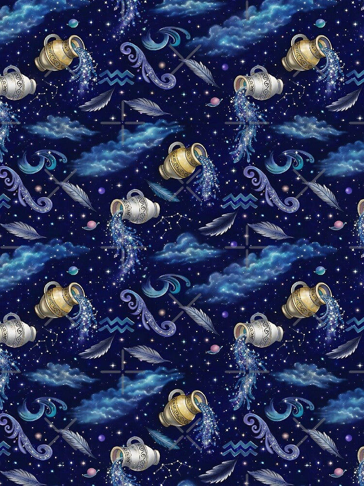 Celestial Aquarius Night Sky Pattern by DerpCat Sketches