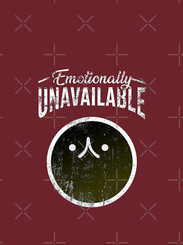 Funny Distressed Graphic | Emotionally Unavailable –Penguin Face by Cree8if