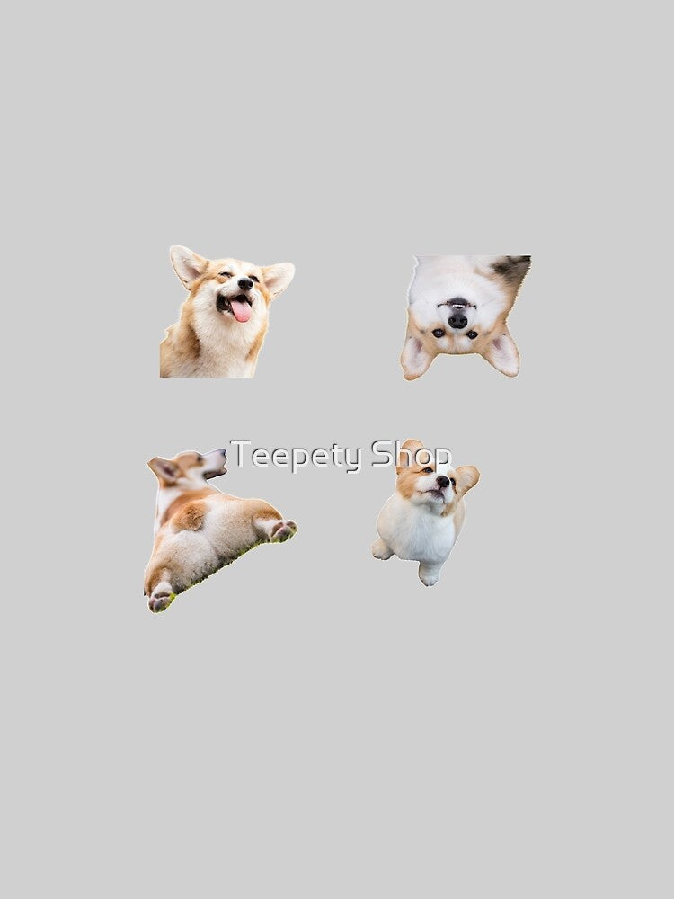 cute Funny corgi butt stickers set by Teepety Shop