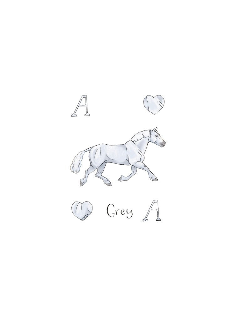 Grey horse playing card by HarpsZoology