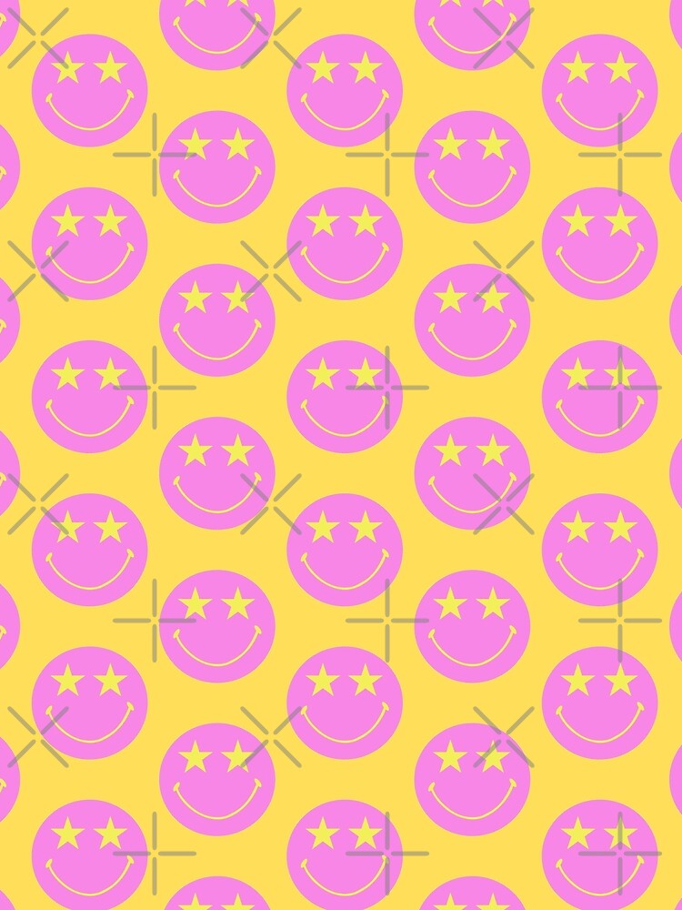 Starry Eye Smiley Happy Face - Pink Lemonade by ami.creations