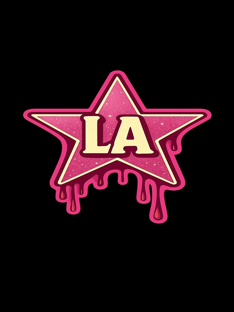 LA Melting Hollywood Star – Pink Glitter Drip City Graphic by POD DYNASTY | Original Print On Demand T-Shirt Graphics