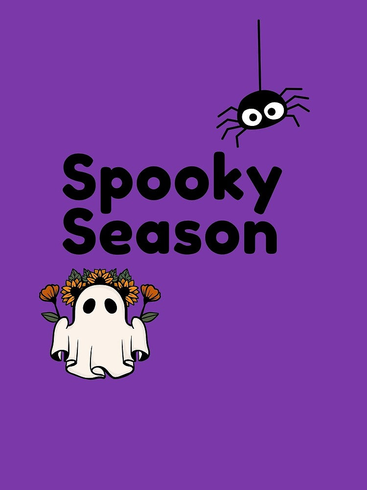 Spooky Season Halloween Fun Ghost and Spider by Zoe Robertson