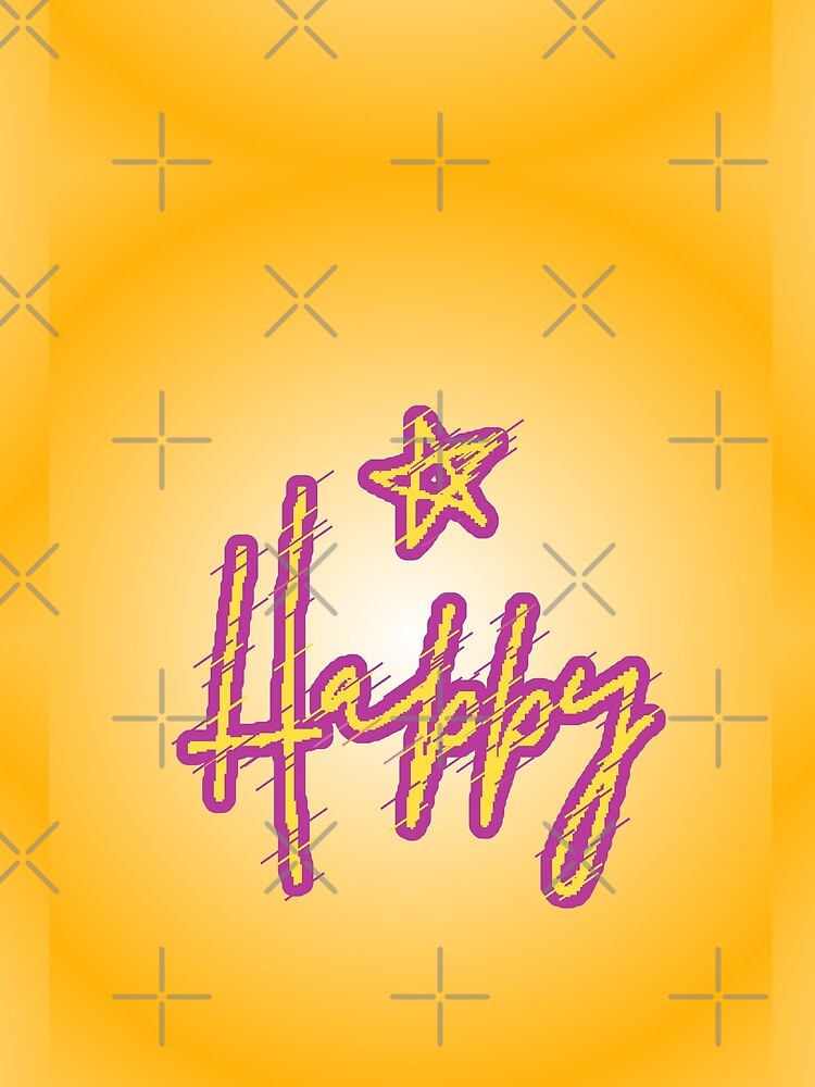 Happy Glitch Yellow Purple Star Gradient Positive Gift by AstronautMerch