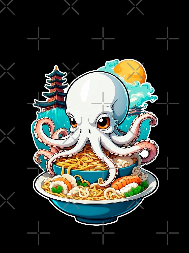 Octopus Kraken Japanese Ramen Retro Anime Men Women by DrawHandArt