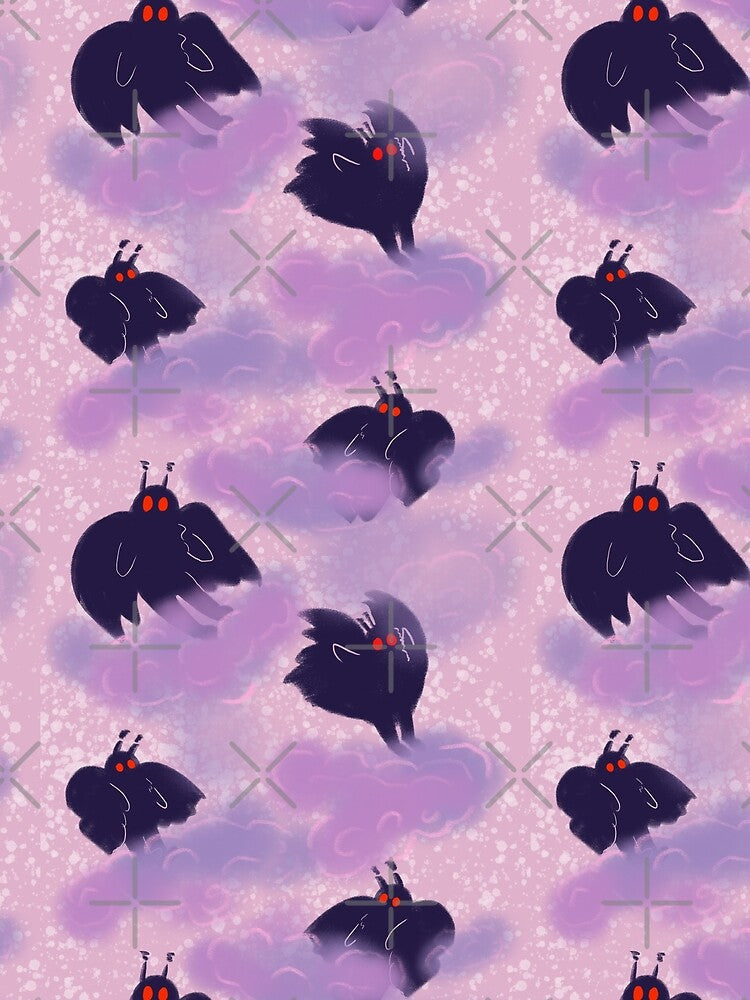 pastel mothman pattern by goblinbabe