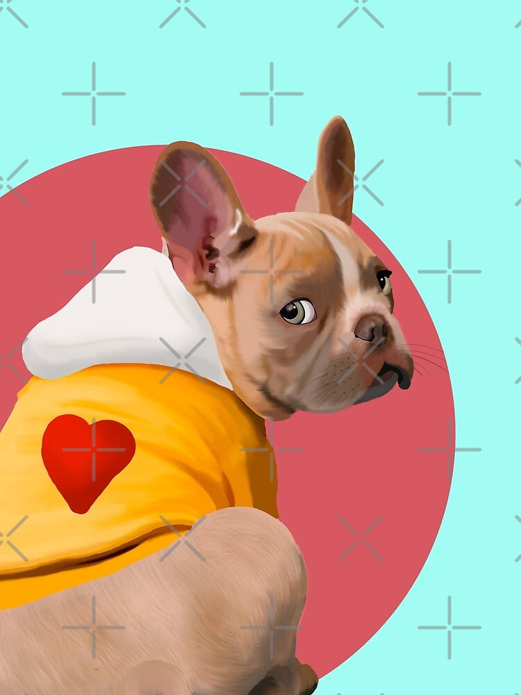 Valentine French Bulldog art by forziati design