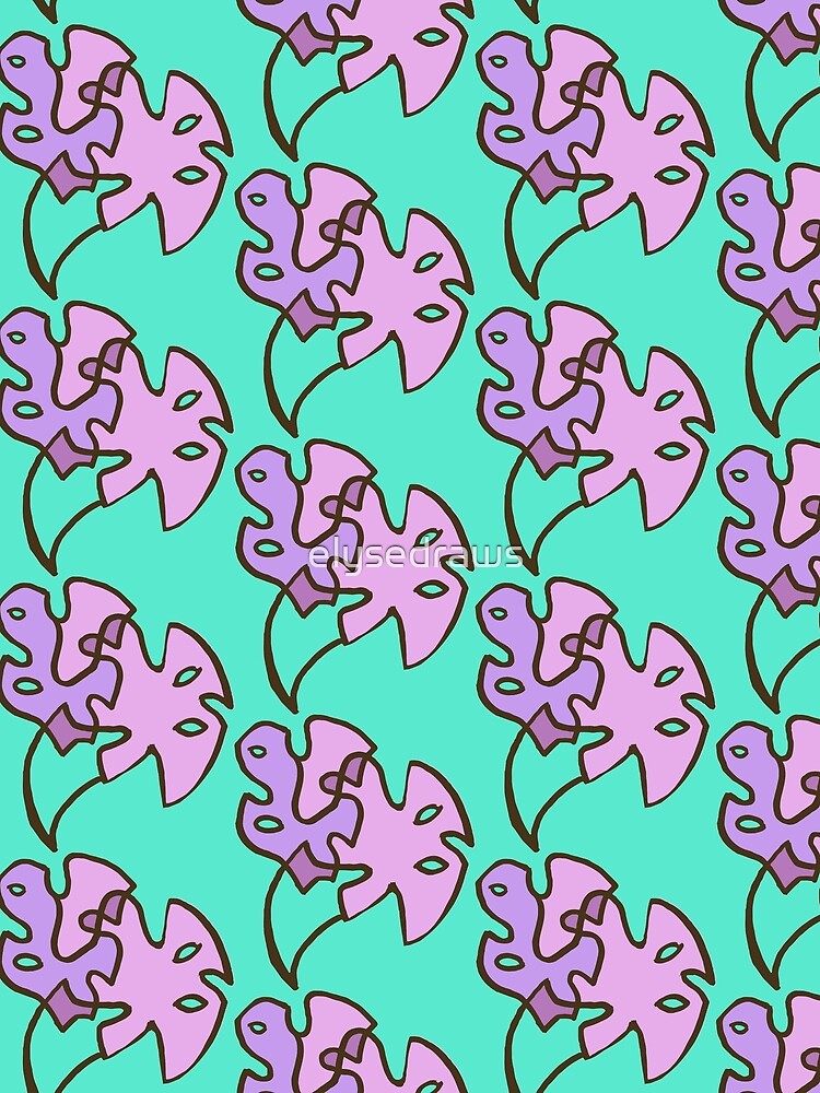 Purple Abstract Monstera by elysedraws