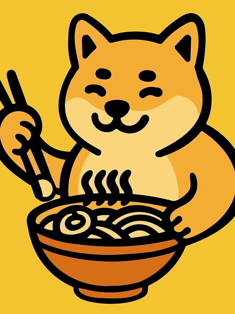 Shiba Inu Ramen – Retro Foodie Dog Cartoon Mascot by ZethStudios