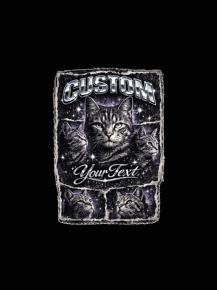 Custom Cat Vintage Retro 90s Bootleg Style T-Shirt by Inkverse19