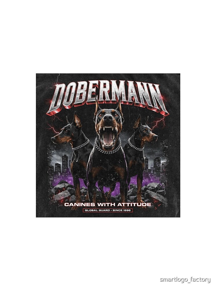 Doberman Vintage 90s Bootleg Rap Style Pet Graphic by smartlogo_factory