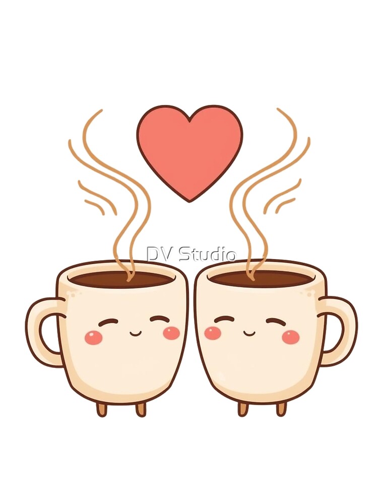 Cute Coffee Couple in Love by DV Studio