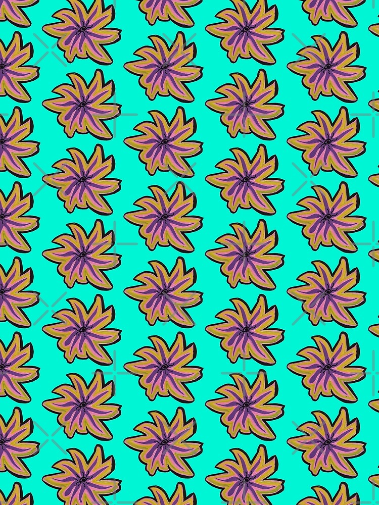 Groovy 70s Starburst Floral - Ocean Hibiscus Edition by energyoflove333