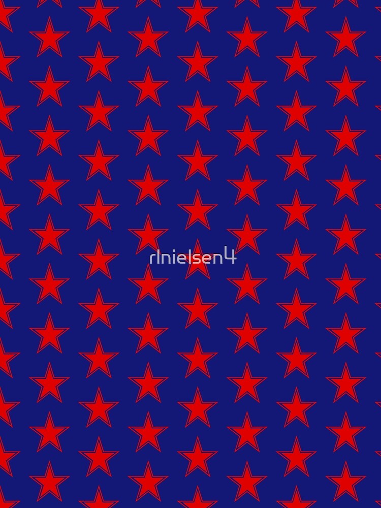 Double Red Star Geometric Art | Bold Abstract Design by Phat Dog Designs