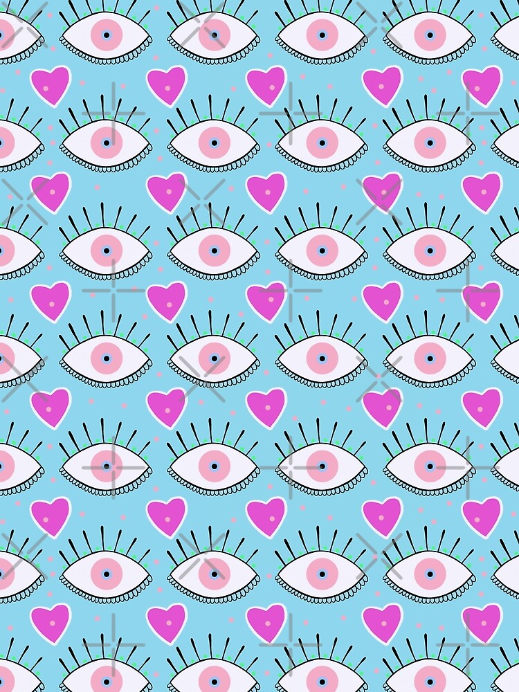 Heart Evil Eye in Blue by kookimoondesign
