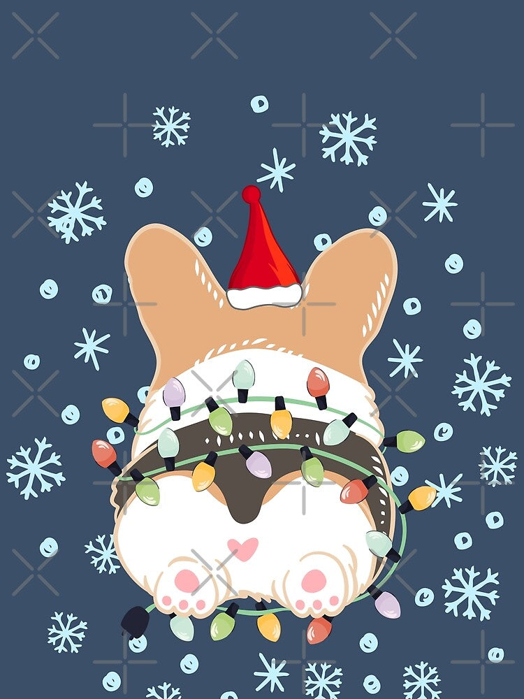 Cute Christmas Corgi Butt - Red Tricolor 2 by Lulupainting