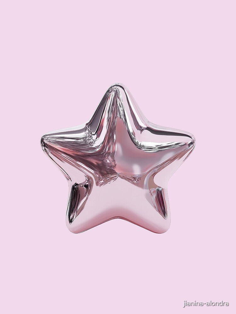 Pink Chrome Star Illustration by jianina-alondra