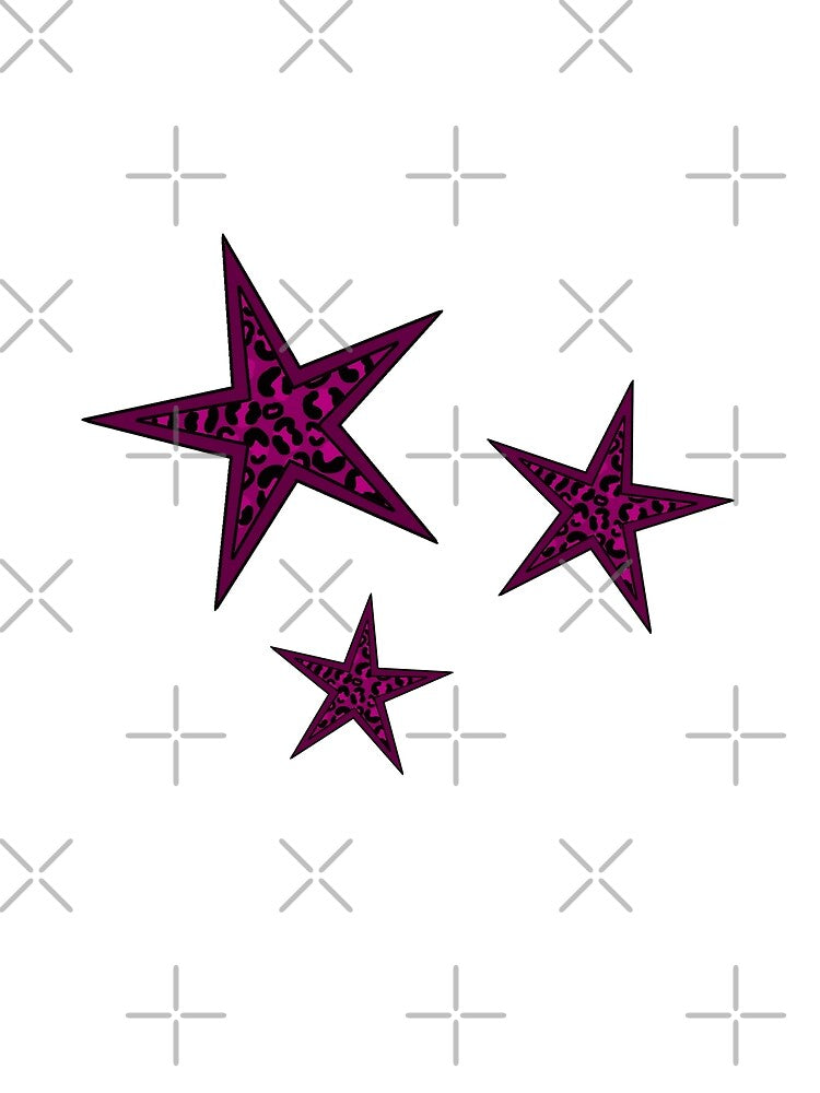 Pink Leopard Print Aesthetic Star Stickers by clubrosie