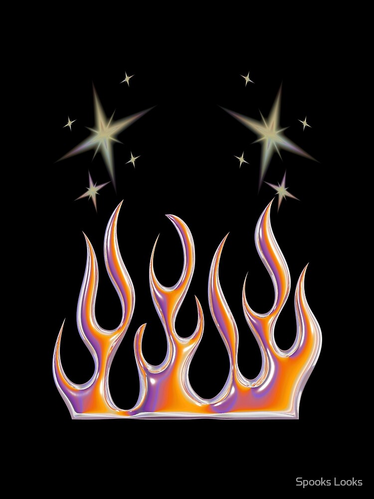 Chrome Flames Y2K-Inspired Aesthetic Design by Spooks Looks