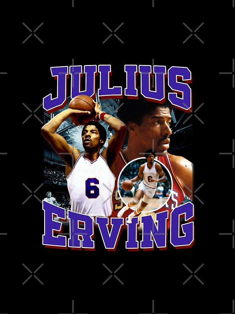 Julius Erving Basketball Legend Signature Vintage Retro 80s 90s Bootleg Rap Style by Lea Schiller ⭐⭐⭐⭐⭐(216)