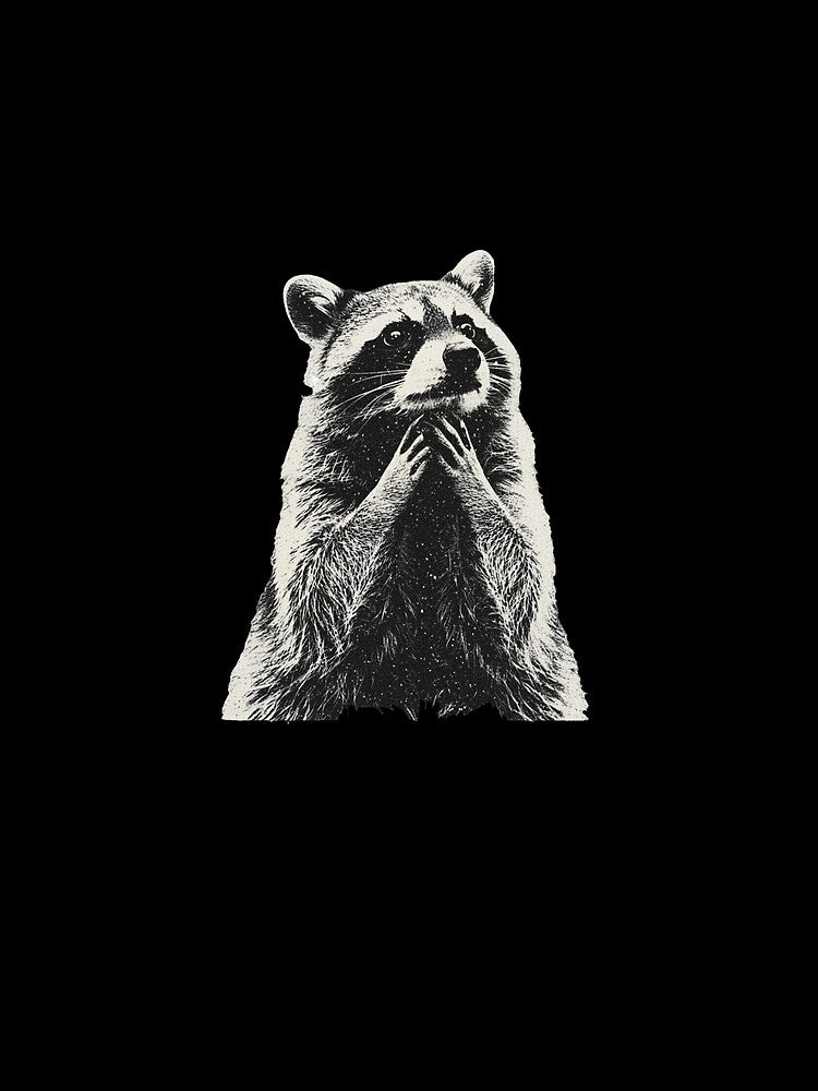 Scheming Raccoon - Vintage Grit Meme Style by julimarks