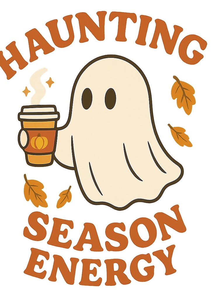 Haunting Season Energy – Cute Ghost Coffee Fall Vibes Shirt by Laughprints