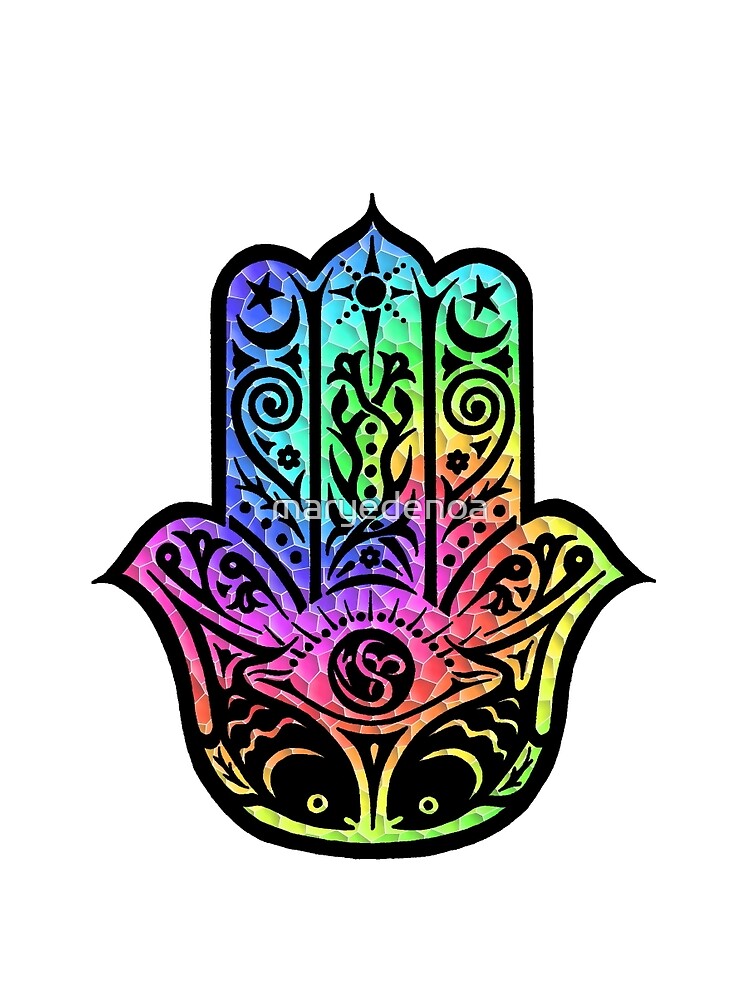 Colorful Mosaic Hamsa by maryedenoa
