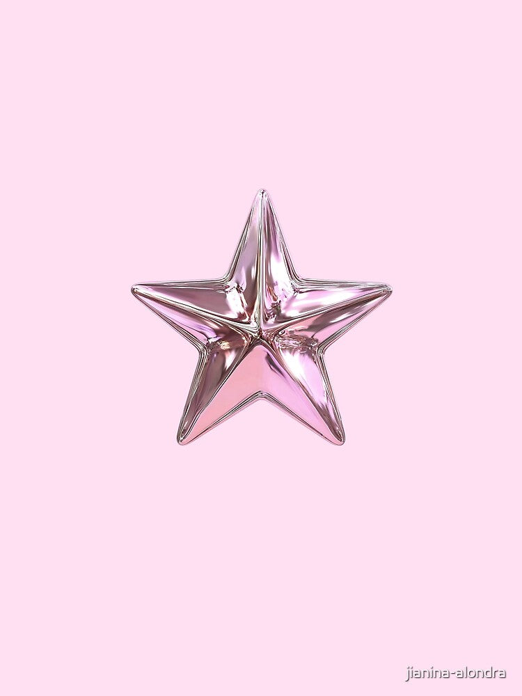 Glossy Metallic Pink Star Art by jianina-alondra