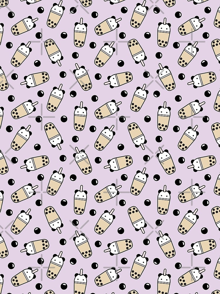 Boba Panda Milk Tea Lavender by Peach Mochi