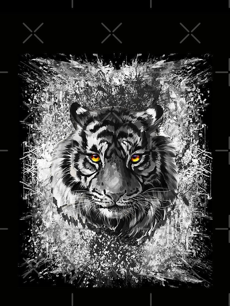 Cool Tiger | Black and White Tiger Drawing by BabyYodaSticker