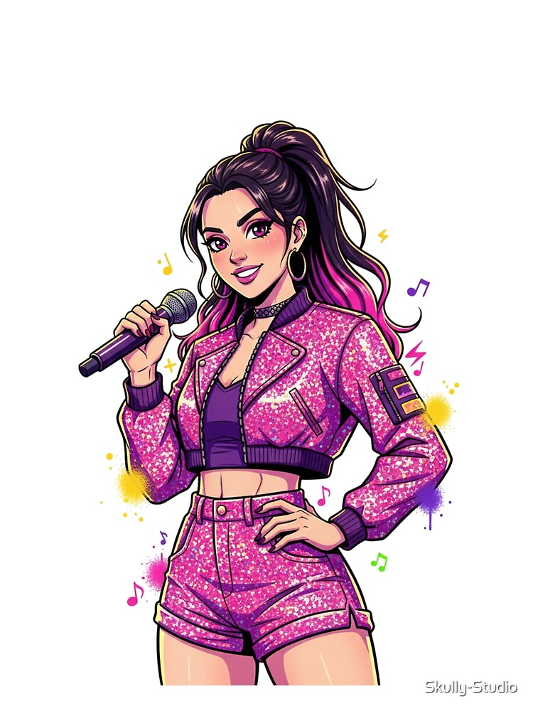 Sparkling Pop Idol: Pink Neon Star by Skully-Studio