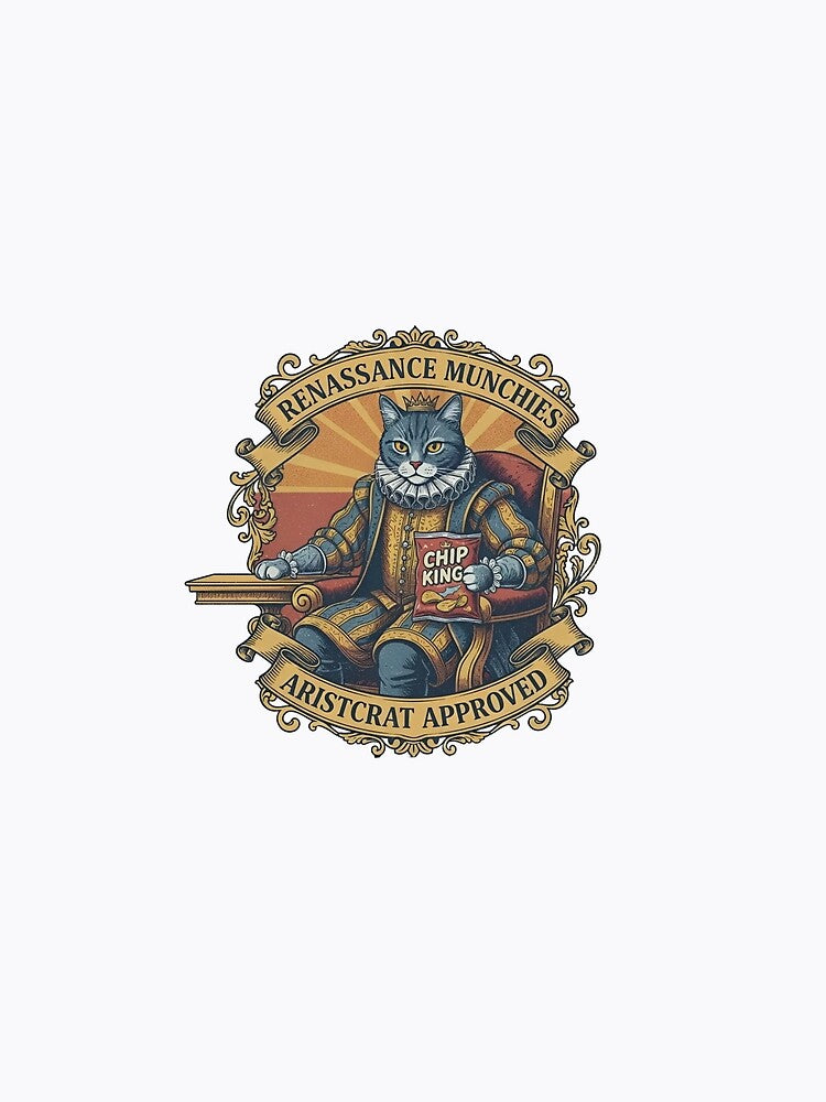 Renaissance Munchies Cat – Royal Aristocrat 90s Vintage Graphic by FakeJoo