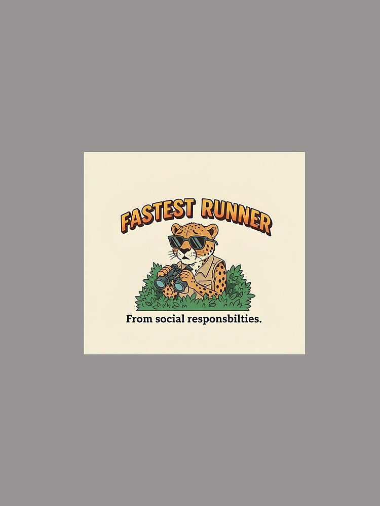 Fastest Runner Cheetah – Running From Social Responsibilities 90s Vintage Graphic by FakeJoo