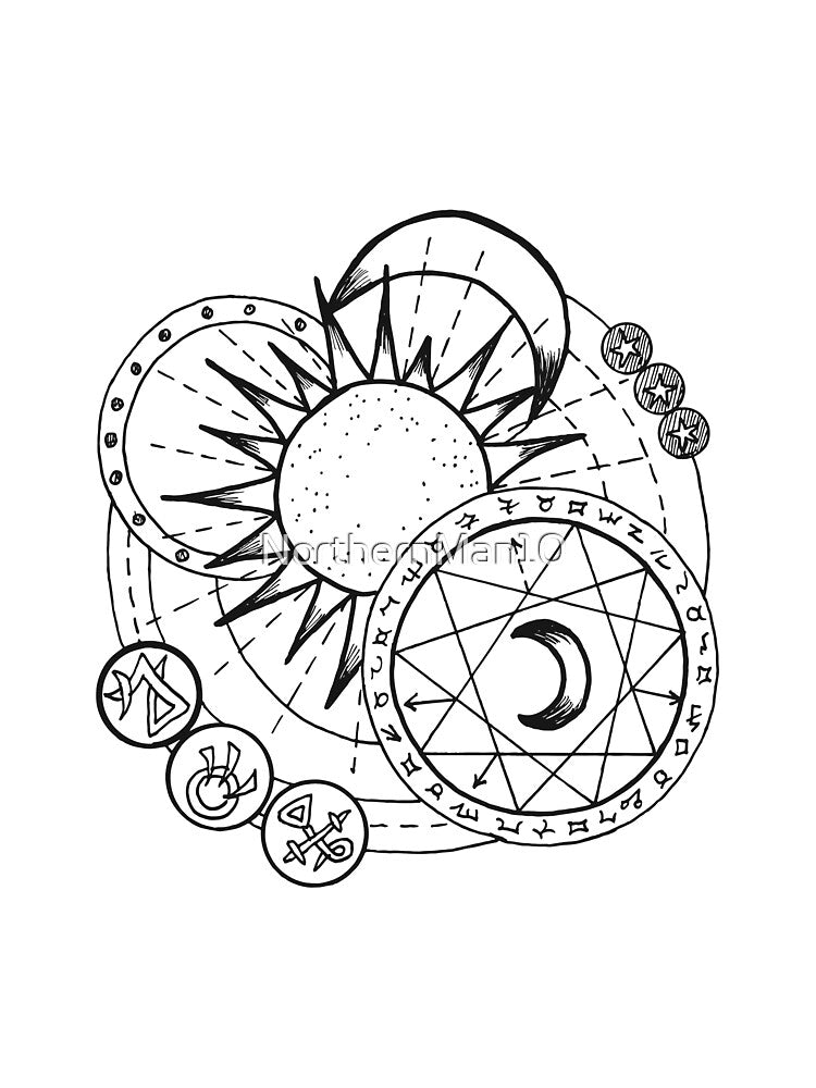 Celestial Alchemy | Sun & Moon Zodiac Sigil Design by NorthernMan10