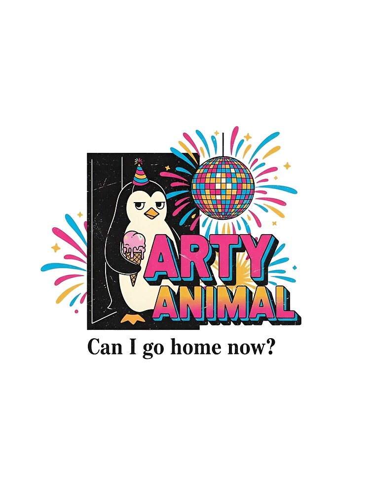 Arty Animal Penguin – Funny Social Anxiety 90s Vintage Graphic by FakeJoo