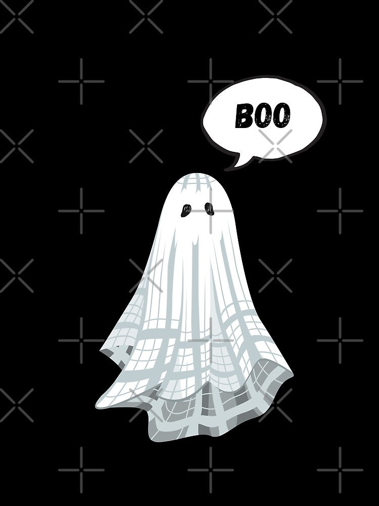 Cute Ghost Saying Boo – Funny Halloween Design by SunnyIris