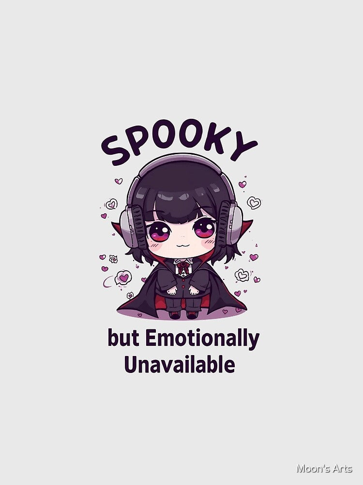 Spooky but Emotionally Unavailable – Cute Vampire Girl Kawaii Design by Moon's Arts