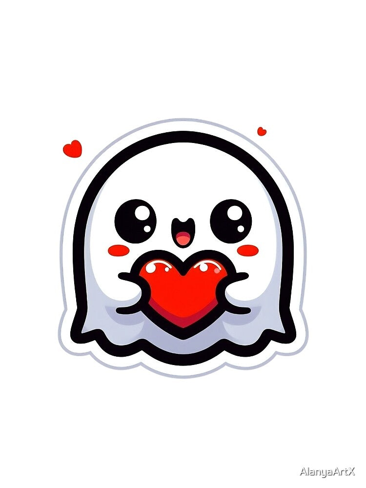 Cute little ghost, adoraple spooky sticker by AlanyaArtX
