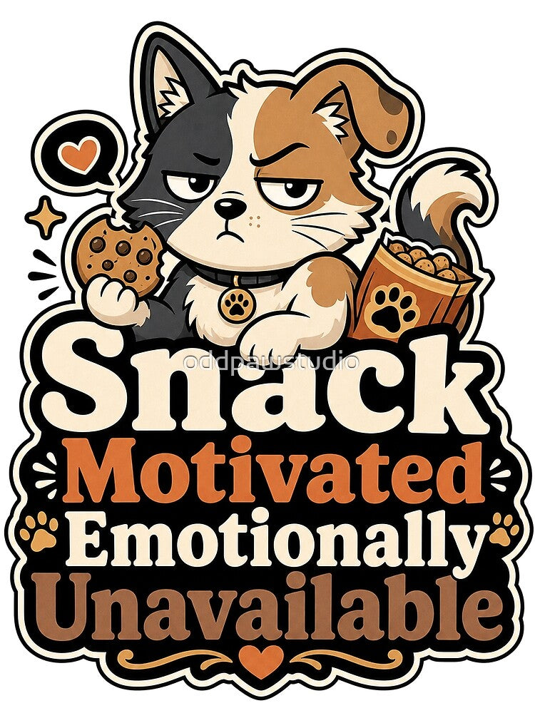Emotionally Unavailable Snack Motivated Dog Cat Shirt by oddpawstudio