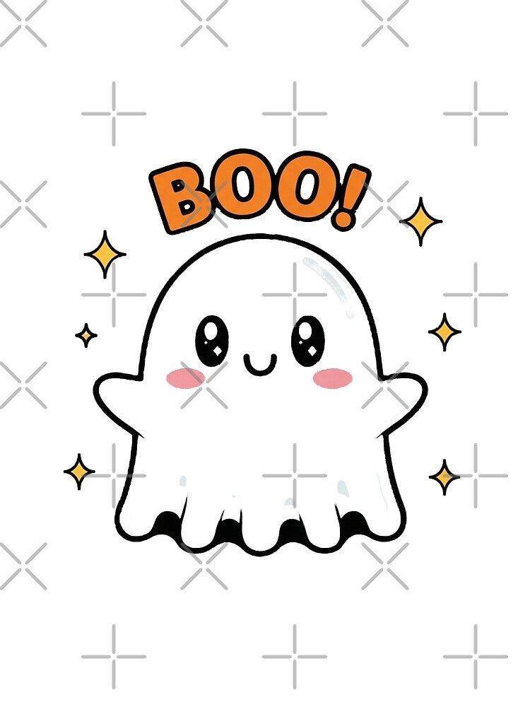 Cute Kawaii Ghost BOO! Halloween - Funny Spooky Ghost Art by TheEchoStudio