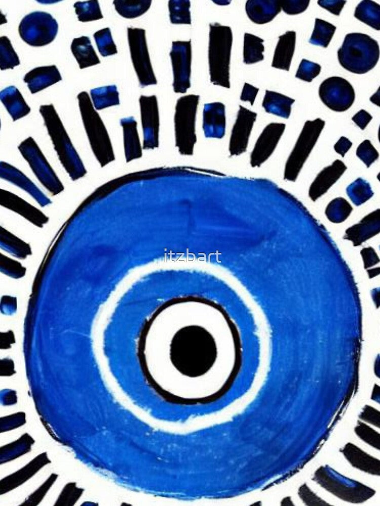 Evil Eye Blue Mosaic Street Art by itzbart